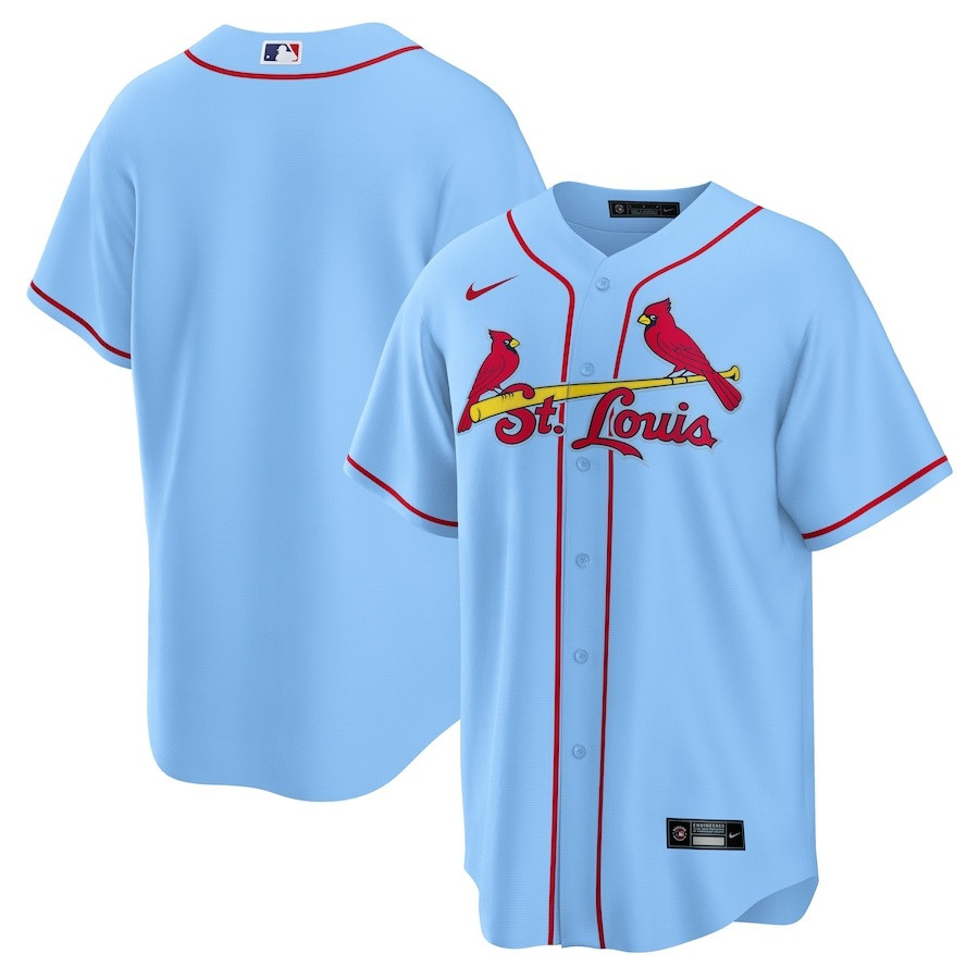 Team Jersey Men's Cardinals Light Blue Alternate - LouisCardinals Gifts For Baseball Players