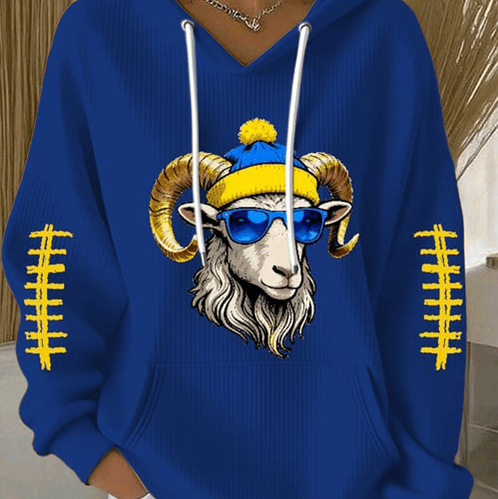 Team Rams Support Hoodie Los Angeles Rams Apparel Football Gift For Her