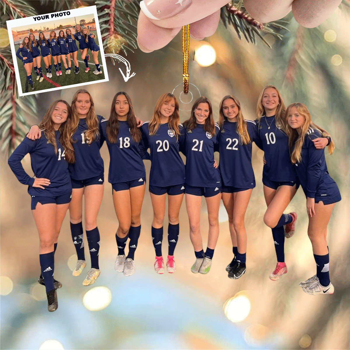 Team Spirit Personalized Photo Mica Ornament Gift For Friends Family Members