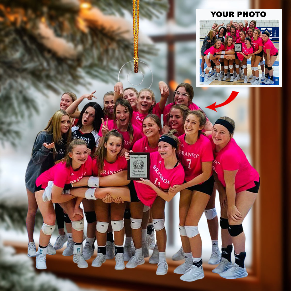 Team Spirit Personalized Photo Mica Ornament Gift For Volleyball Players Volleyball Lo