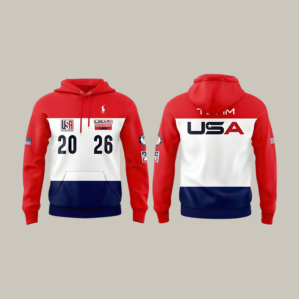 Team USA 2026 Olympic Milano Cortina Hoodie Team USA 2026 Hooded Sweatshirt Fan Gear