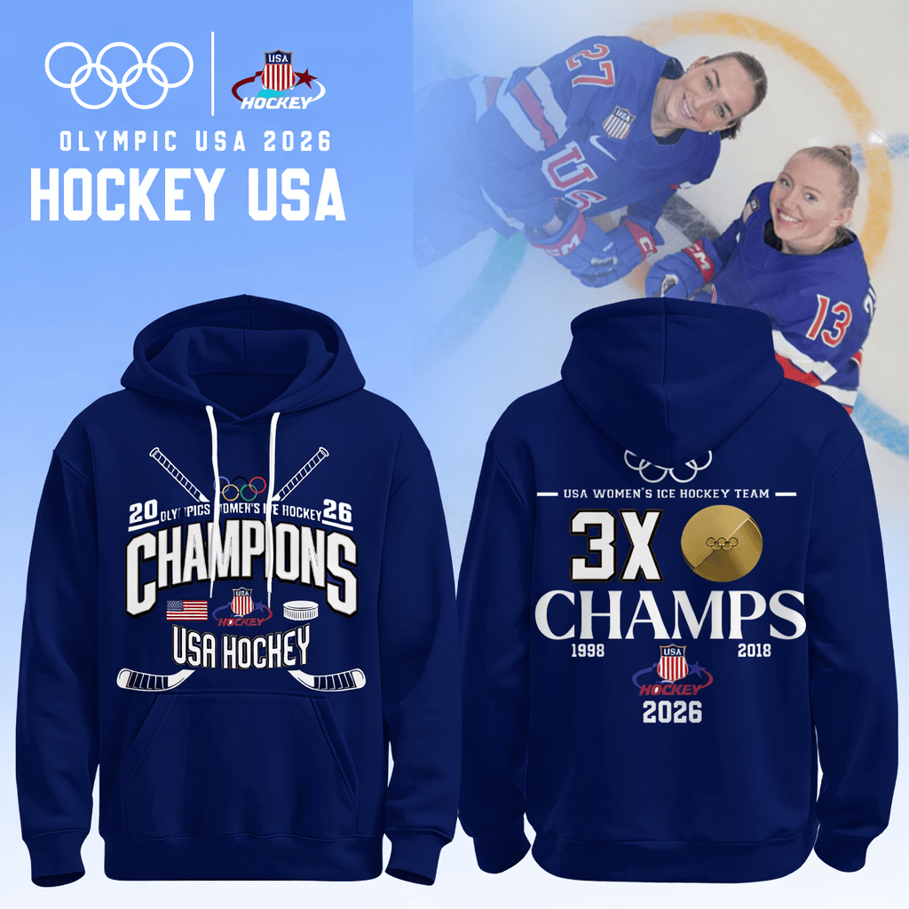 Team USA 2026 Olympic Women's Ice Hockey Champions Hoodie USA Hockey Olympic Merch