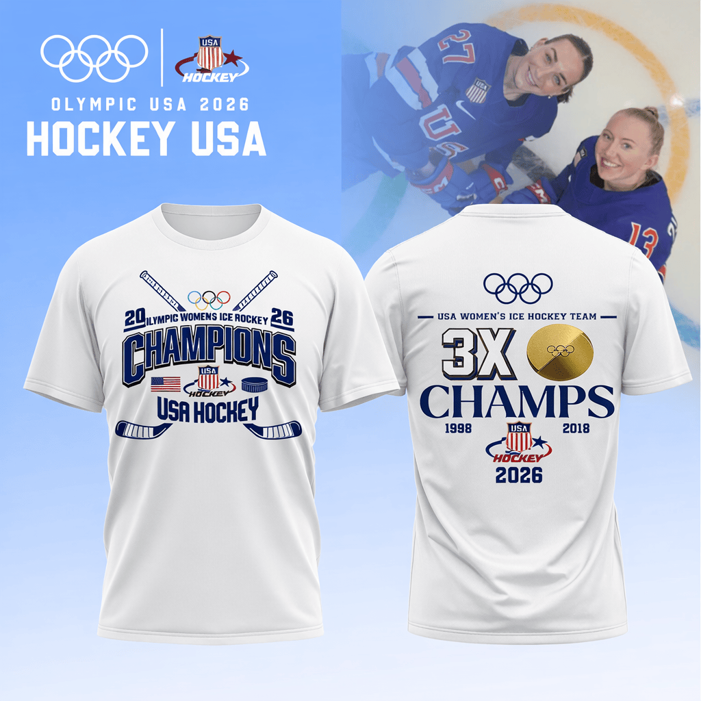 Team USA 2026 Olympic Women's Ice Hockey Champions T-Shirt USA Hockey Gold Medal Merch