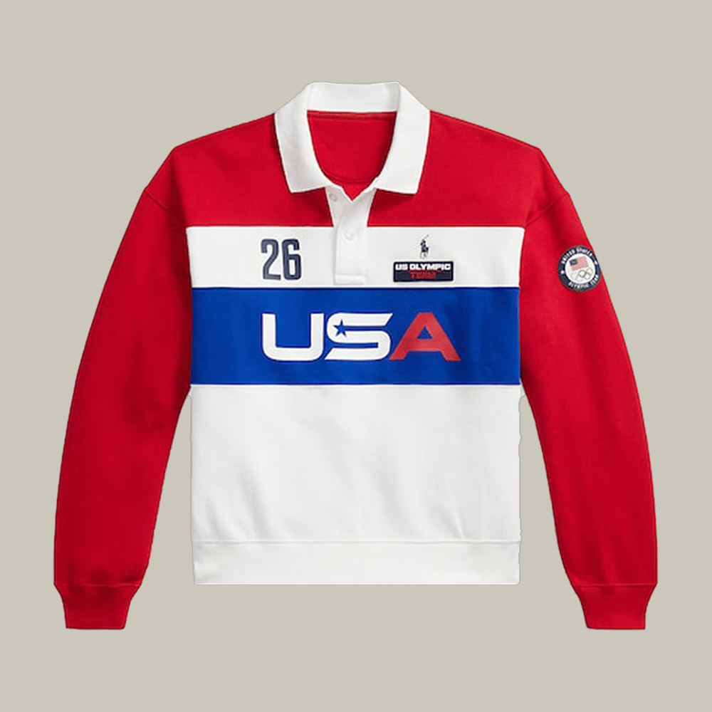 Team USA 2026 Polo Long Sleeve Shirt 2026 Winter Games Milano Cortina Team USA Apparel