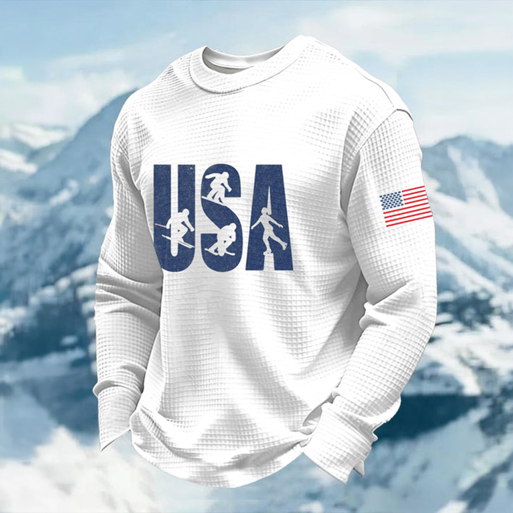 Team USA 2026 Winter Olympic Long Sleeve Shirt Winter Olympics Merch 2026 Fan Gift