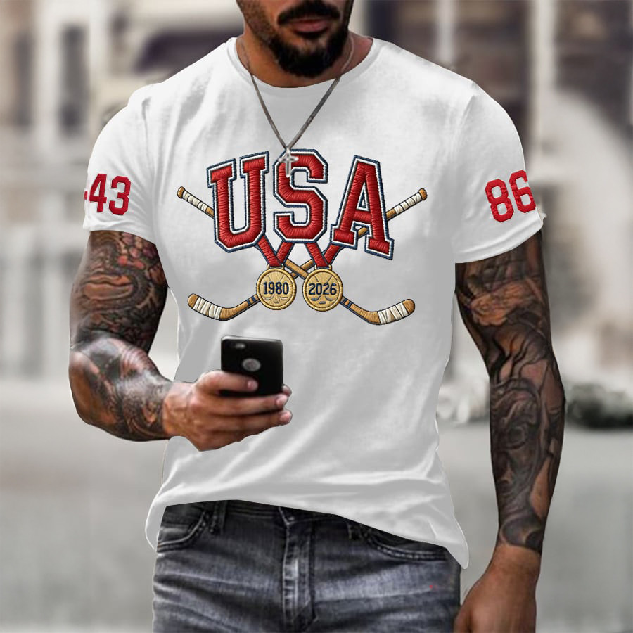 Team USA Hockey 43 86 T-Shirt 2026 Winter Olympic USA Hockey Shirt Present Idea For Fan