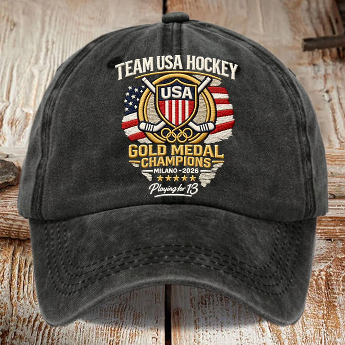 Team USA Hockey Gold Medal Champions 2026 Hat Team USA Gold Medal Baseball Cap