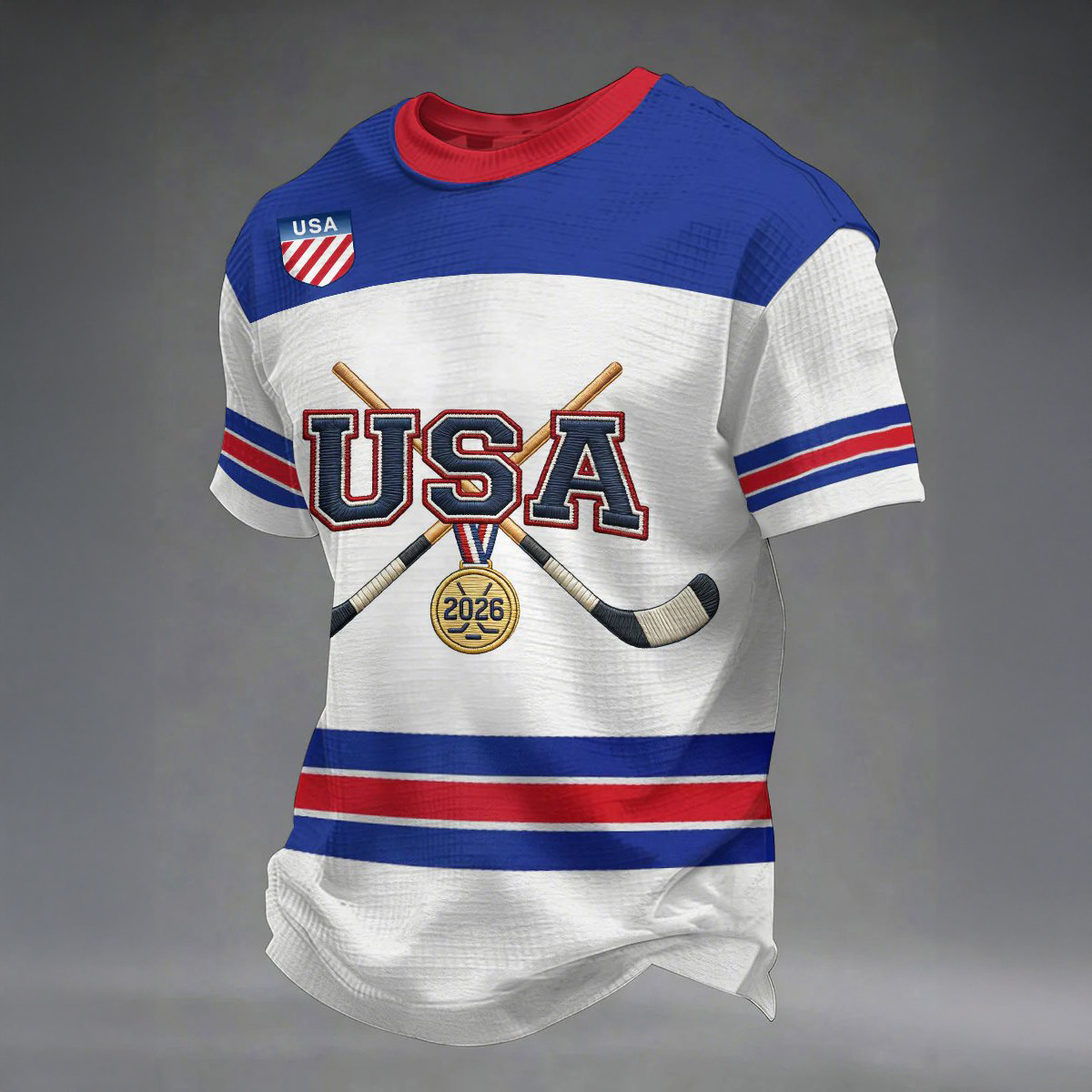 Team USA Hockey Gold T-Shirt 2026 Winter Olympic Shirt USA Hockey Fan Gear