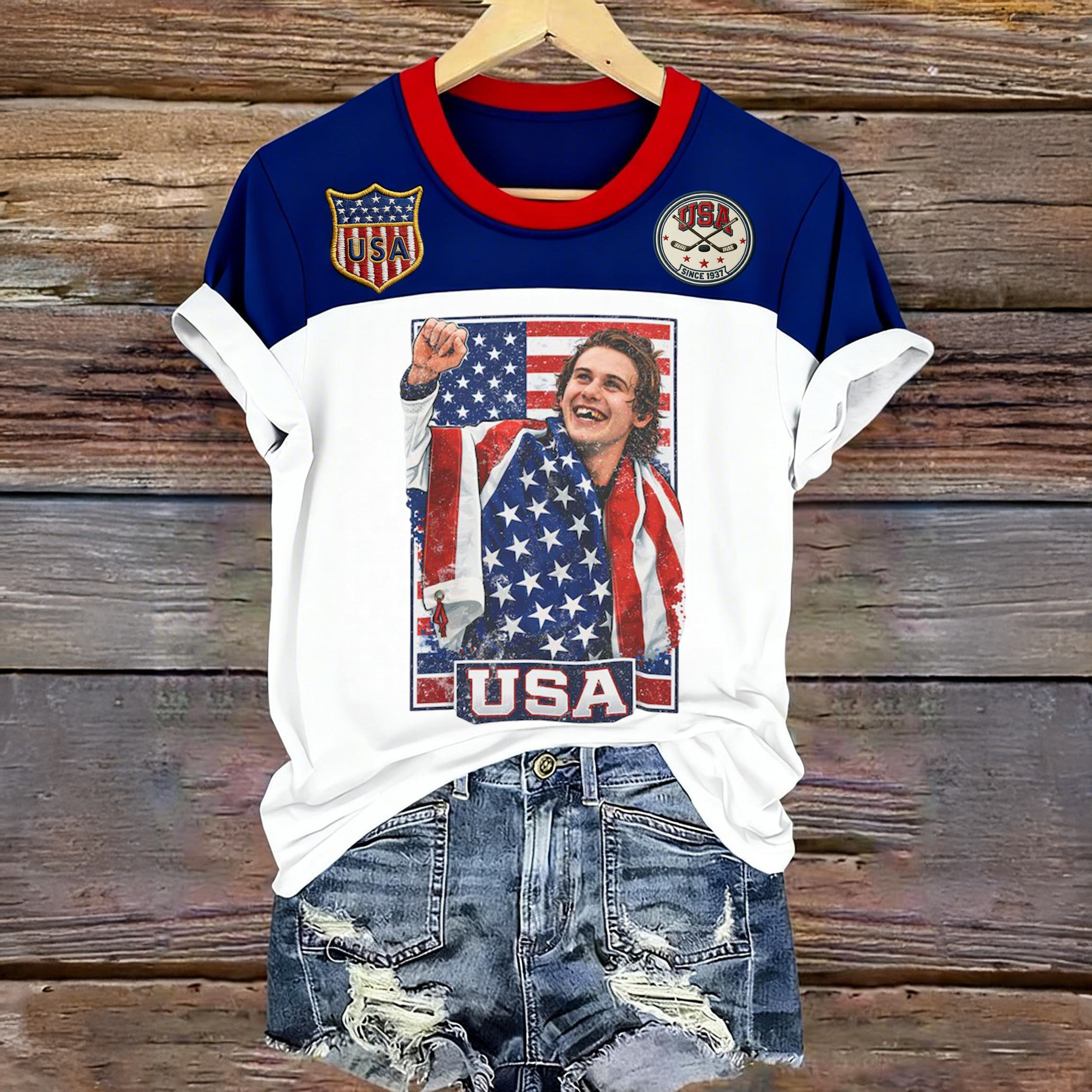 Team USA Hockey Hughes Jersey Jack Hughes Winning Goal Shirt Winter Olympic Fan Gift