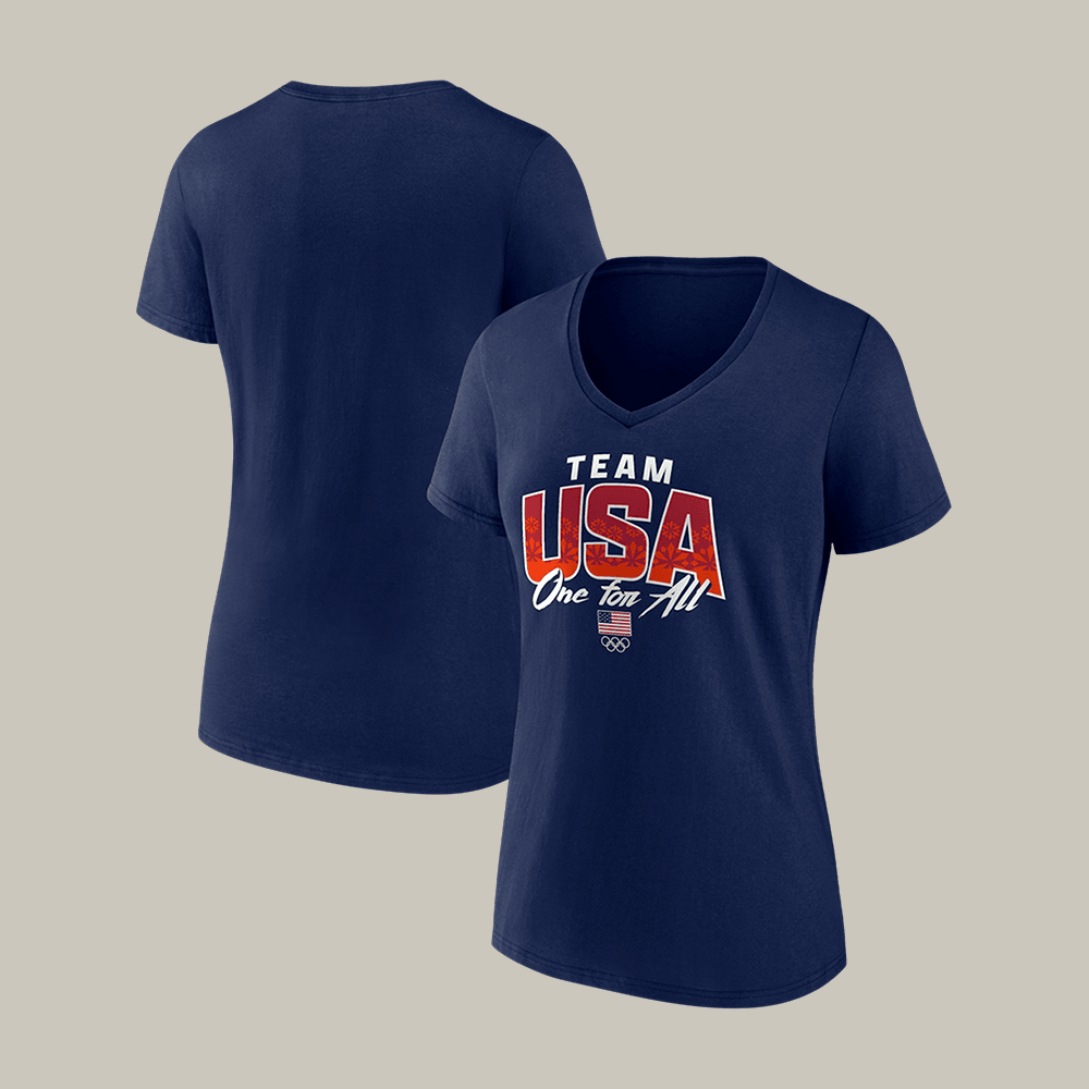 Team USA One For All V-Neck Shirt Milano Cortina 2026 Clothes Winter Sport Fan Gift