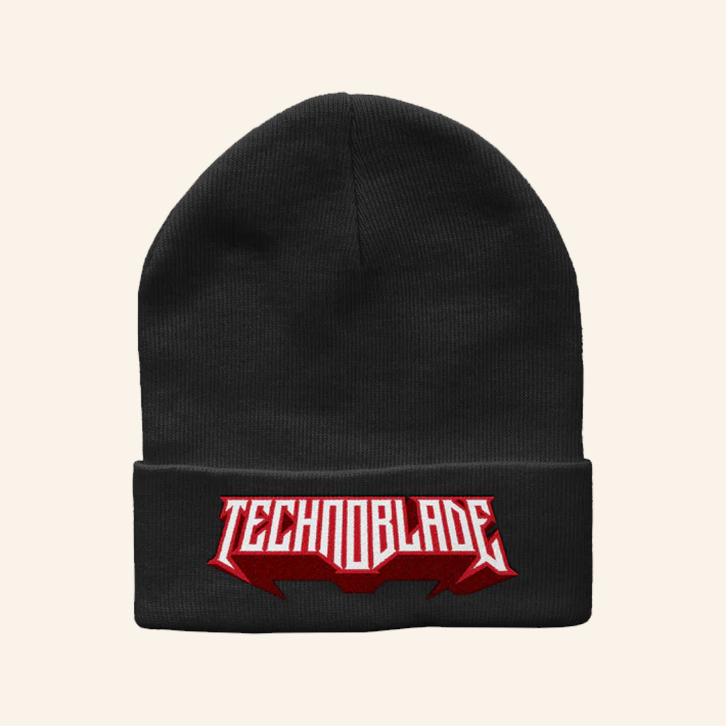 Technoblade Merch Black Wordmark Beanie Best Birthday Gift For Son Technoblade Merch Black Wordmark Beanie Best Birthday Gift For Son