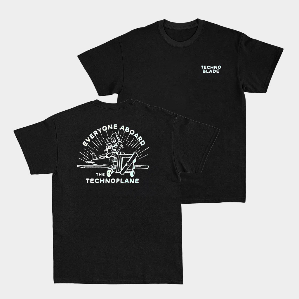 Technoblade Merch Everyone Aboard T-Shirt The Technoplane Shirt Gifts For YouTuber Fan