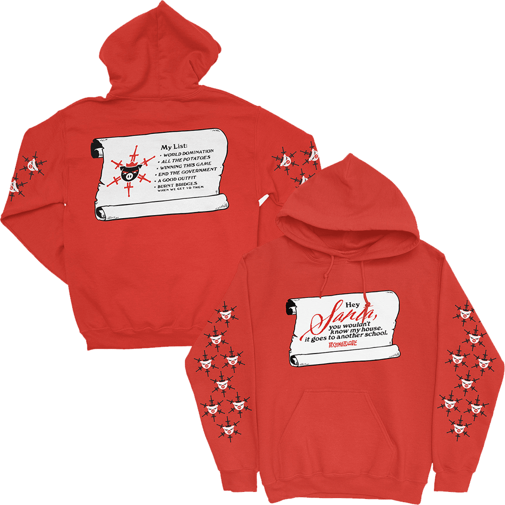Technoblade Merch TB Hey Santa Hoodie Red Unique Dad Gifts For Father's Day