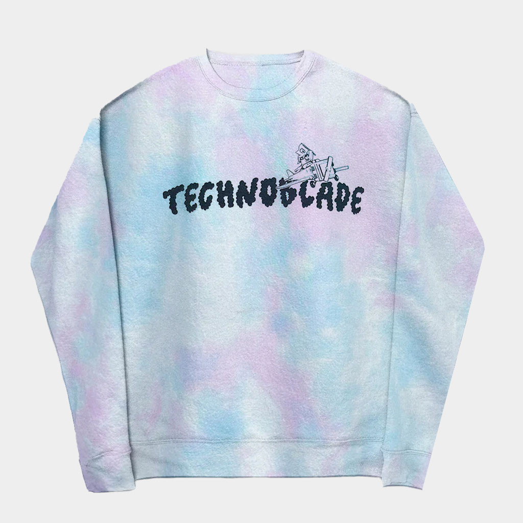 Technoblade Merch Technoplane Tie Dye Crewneck Sweatshirt Gifts For YouTuber Fan-1