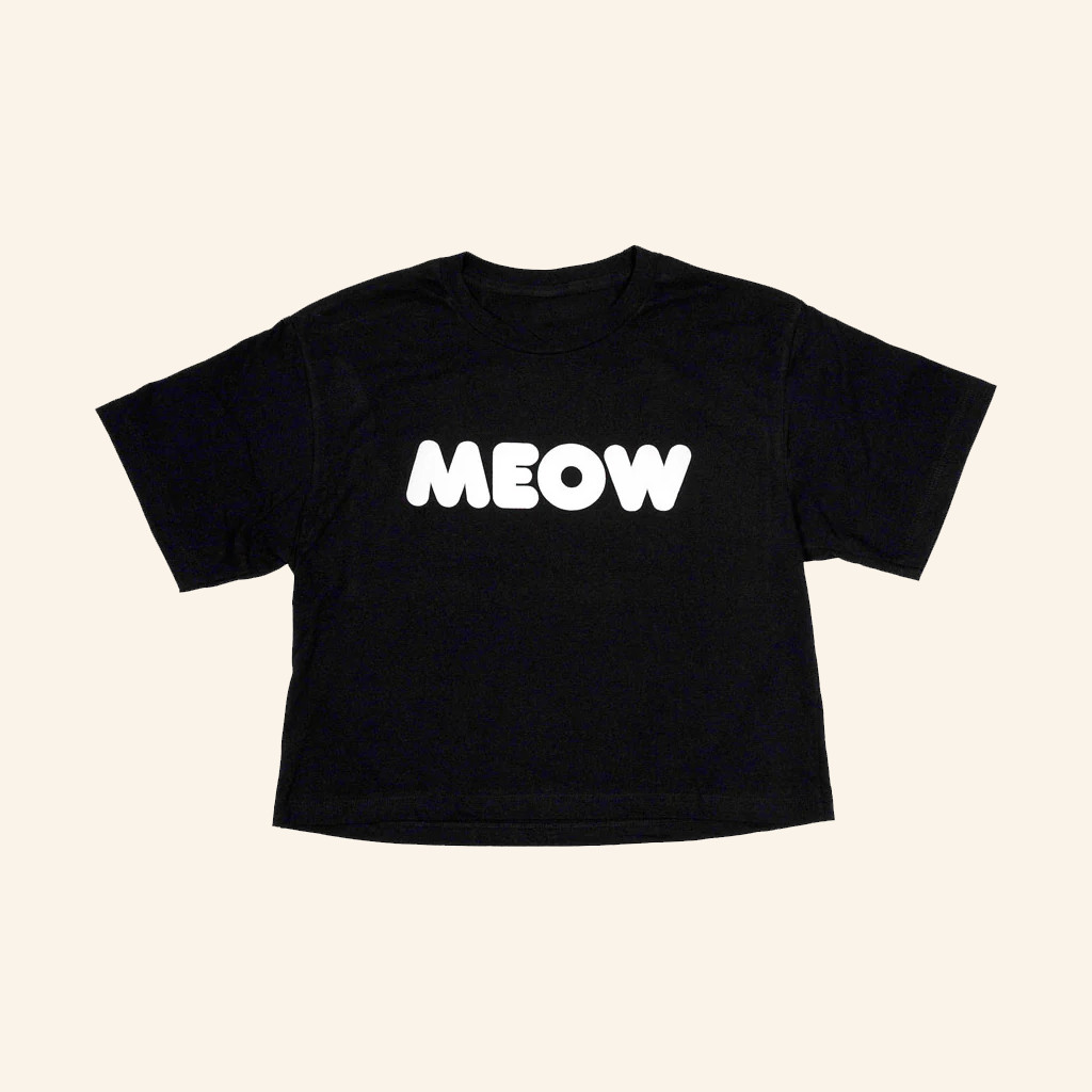 Ted And Herb Merch Ted And Herb Meow Cropped T-Shirt Black Birthday Gift For Her Ted And Herb Merch Ted And Herb Meow Cropped T-Shirt Black Birthday Gift For Her