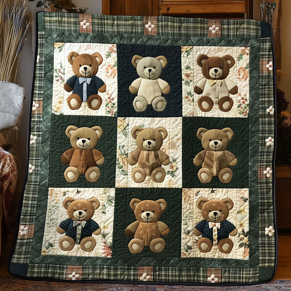 Teddy Bear Quilt Blanket Sofa Throws Son To Mother Christmas Gifts