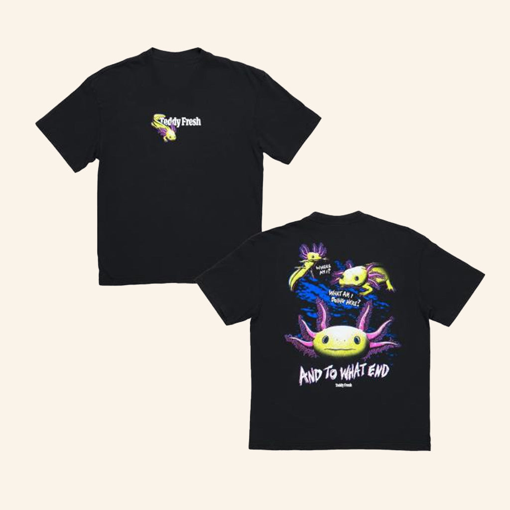 Teddy Fresh Merch What Am I Doing Here Axolotl T-Shirt Gifts For Besties Teddy Fresh Merch What Am I Doing Here Axolotl T-Shirt Gifts For Besties