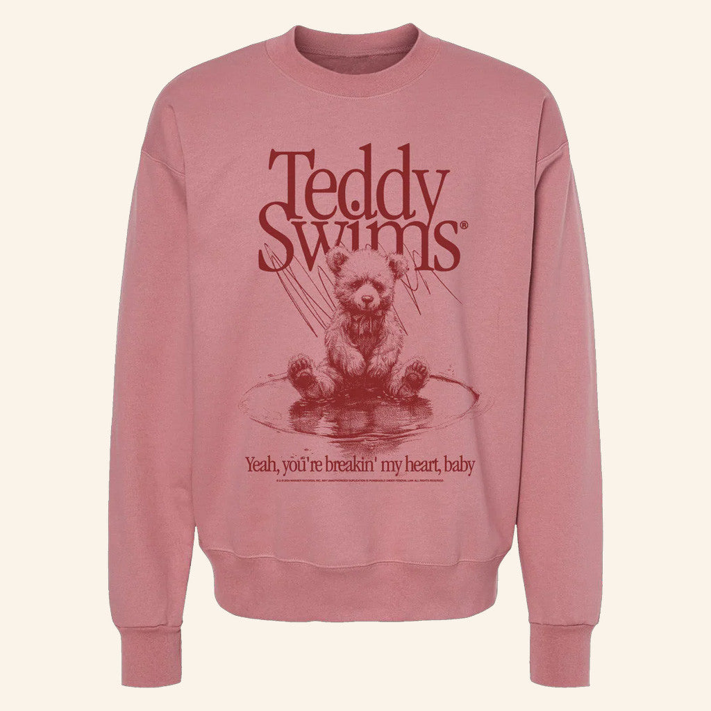 Teddy Swims Merch Breakin' My Heart Crewneck Sweatshirt Gifts For Her Teddy Swims Merch Breakin' My Heart Crewneck Sweatshirt Gifts For Her