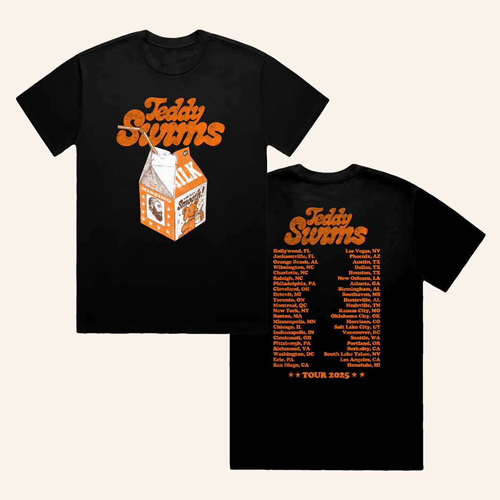 Teddy Swims Merch Milk Carton Dateback T-Shirt Gifts For Music Fans