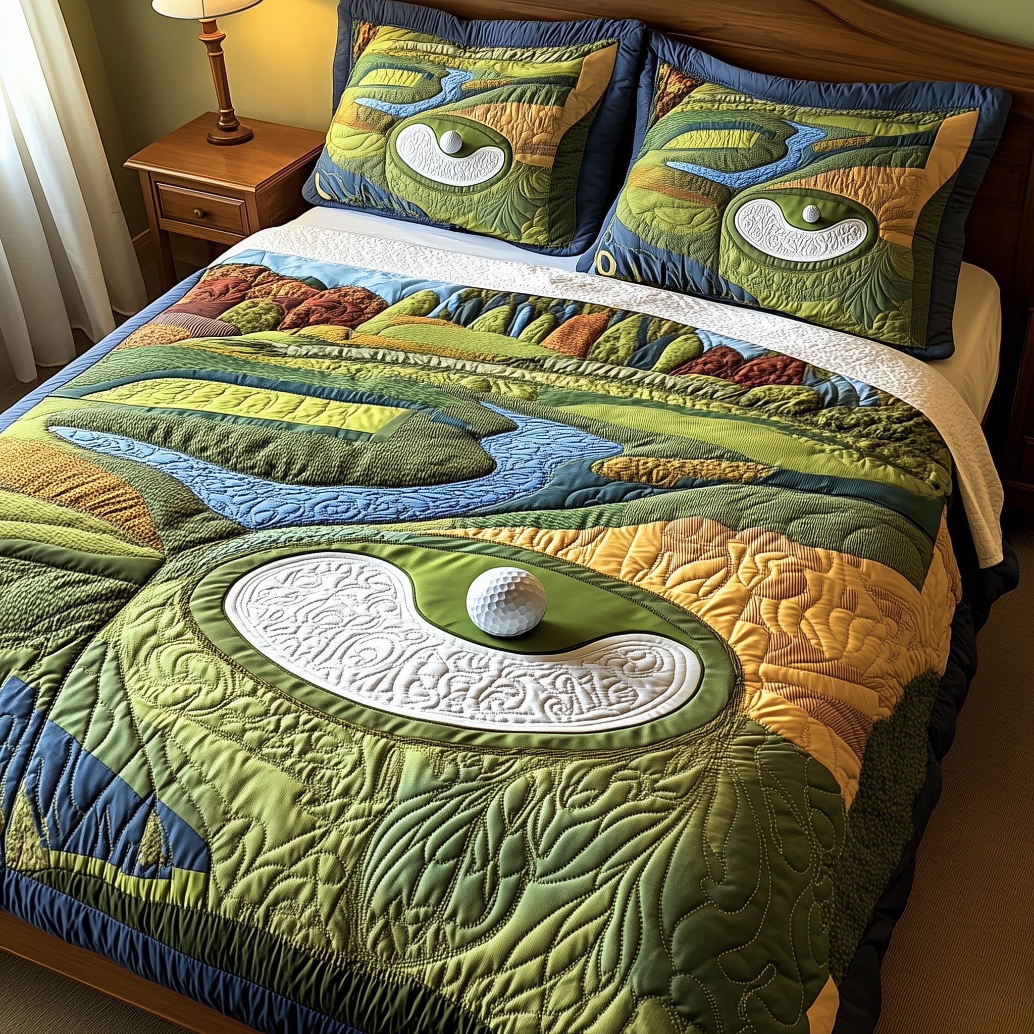 Tee Time Quilted Bedding Set Duvet Cover Merchandise Cool Golf Gifts For Guys
