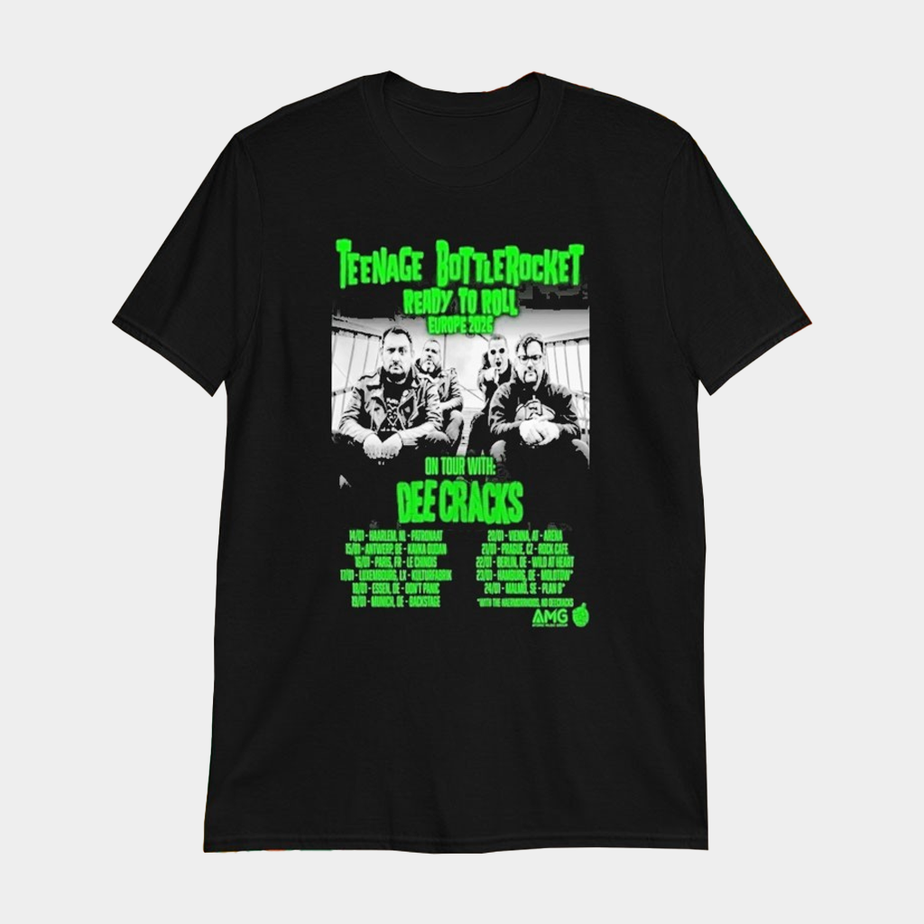 Teenage Bottlerocket Ready To Roll Europe Tour 2026 T-Shirt Teenage Bottlerocket Merch