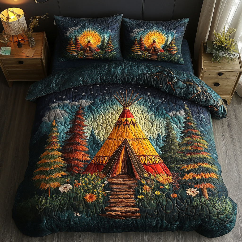 Teepee Dream Quilted Bedding Set Perfect Bedroom Gift Set to Show You Care