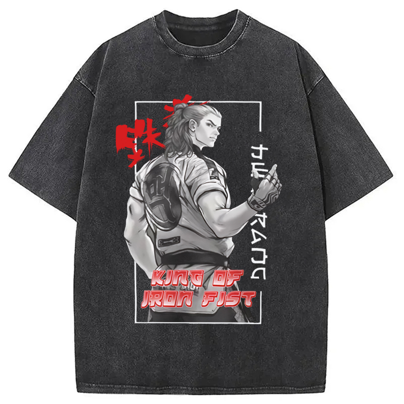 TEKKEN Hwoarang Anime Washed T-Shirt Casual Oversized Outfit Style Gifts For Brother