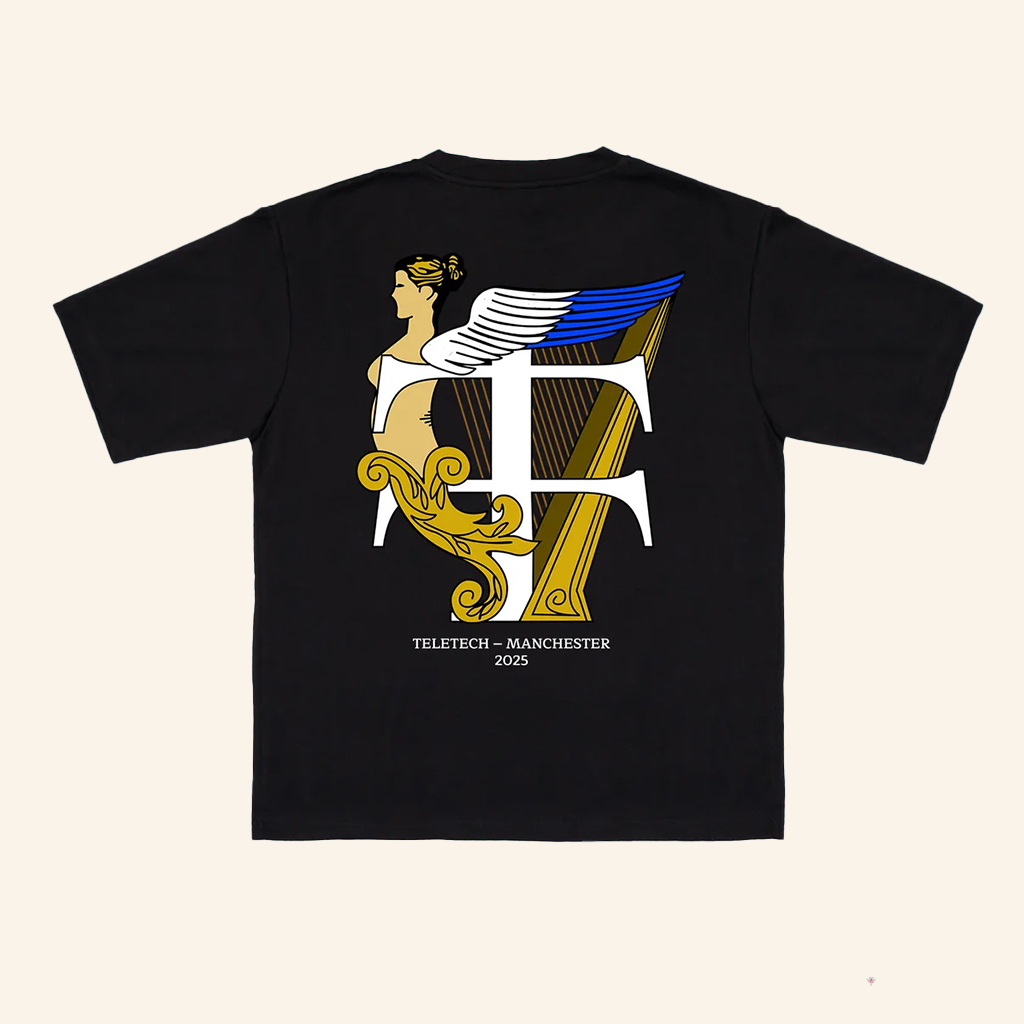 Teletech Manchester 2025 Harp T-Shirt Teletech Merch Best Gifts For Music Lovers