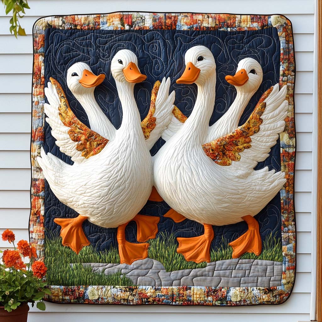 Tender Duck Hugs Quilted Blanket Best Couch Throw Blanket Gift Ideas For Duck Lovers