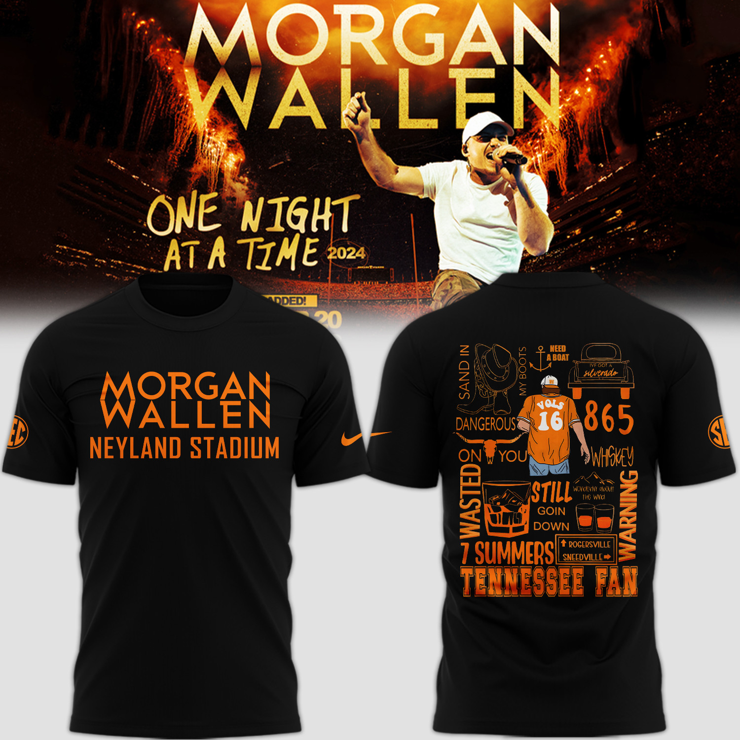 Tennessee 2024 Limited Tennessee x Morgan Wallen T-Shirt Cool Gifts For Music Lovers