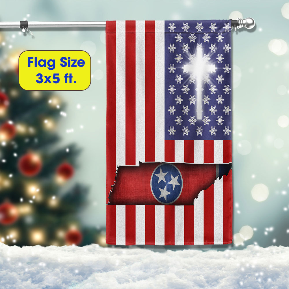 Tennessee American Flag God Bless Tennessee Flag