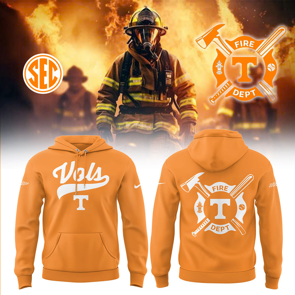Tennessee Baseball x Firefighter Appreciation Night Hoodie Tennessee Volunteers Apparel Gift Idea