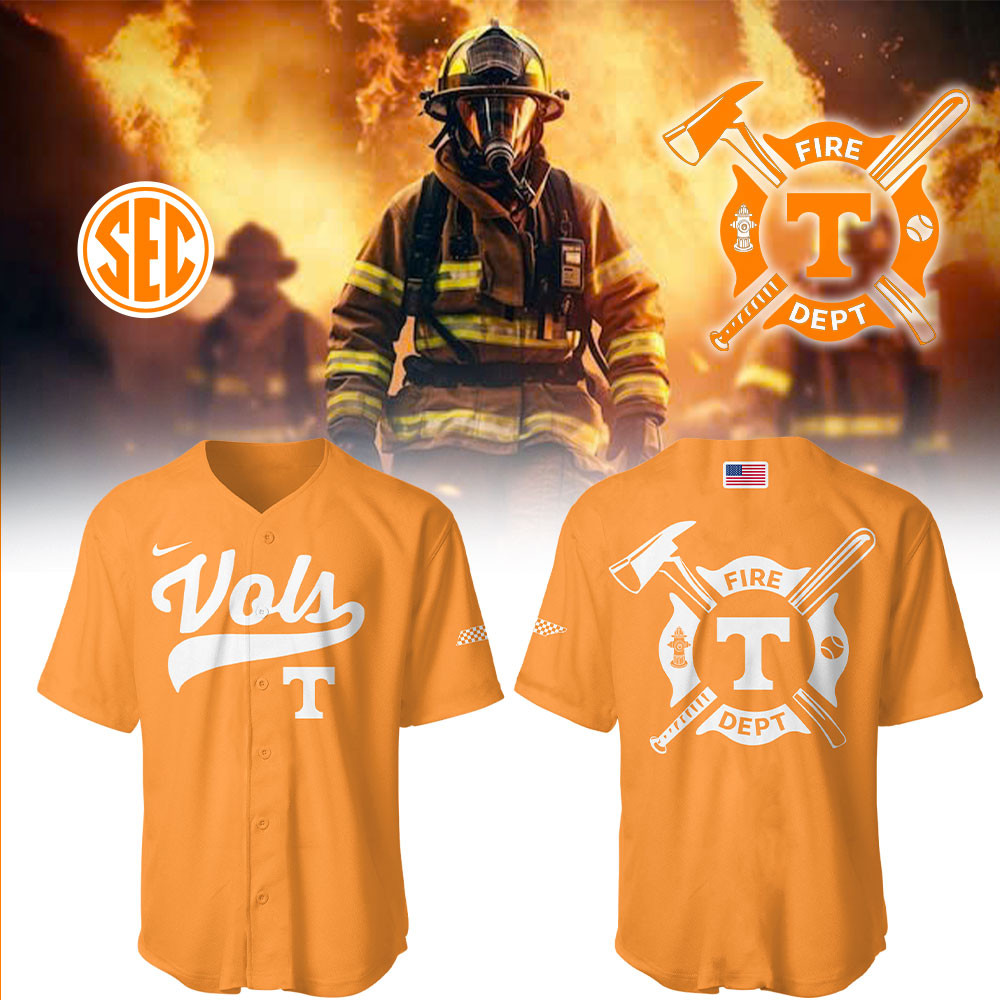 Tennessee Baseball x Firefighter Appreciation Night Jersey Baseball Mom Gifts