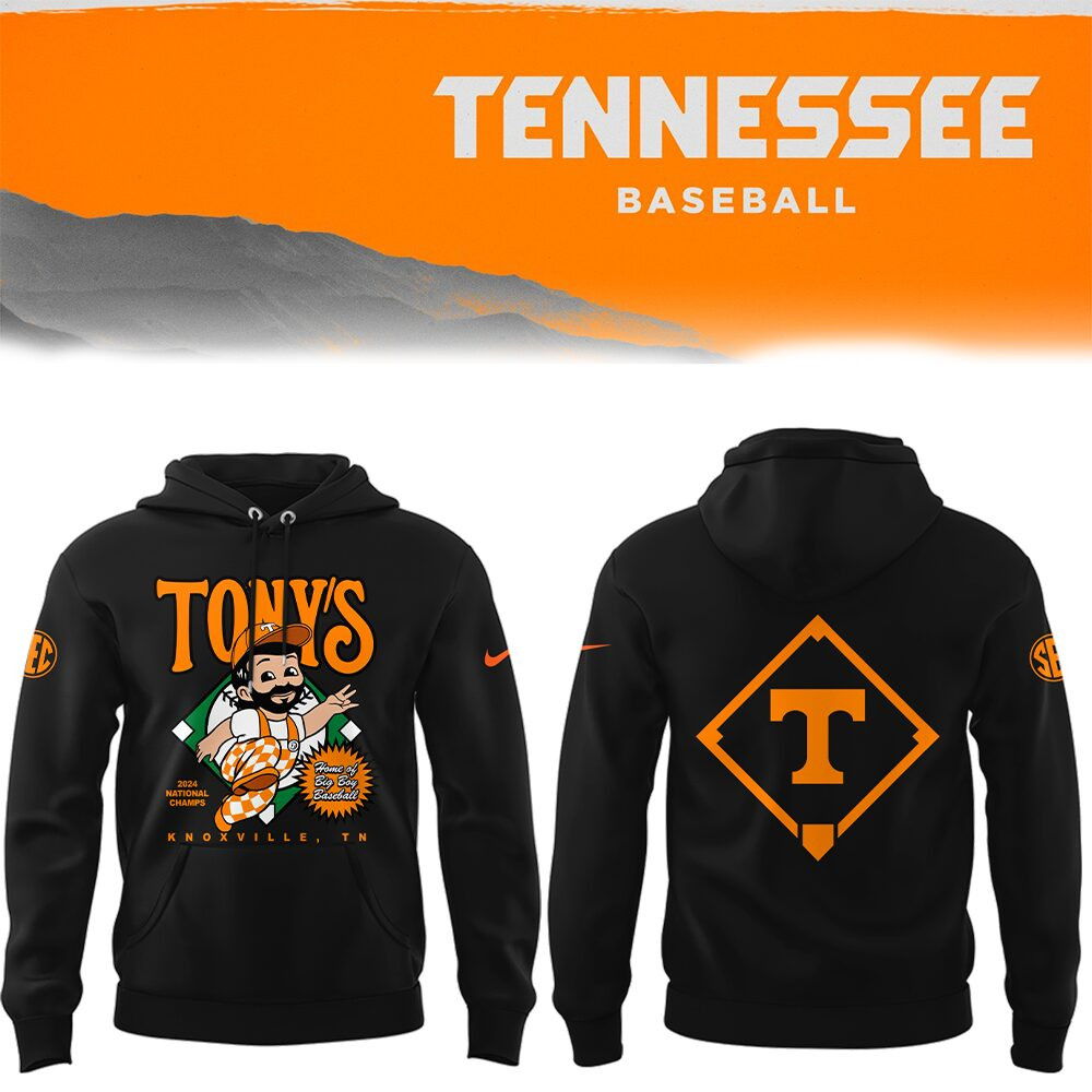 Tennessee Baseball x Tony's Hoodie Tennessee Volunteers Merch Baseball Lover Gift