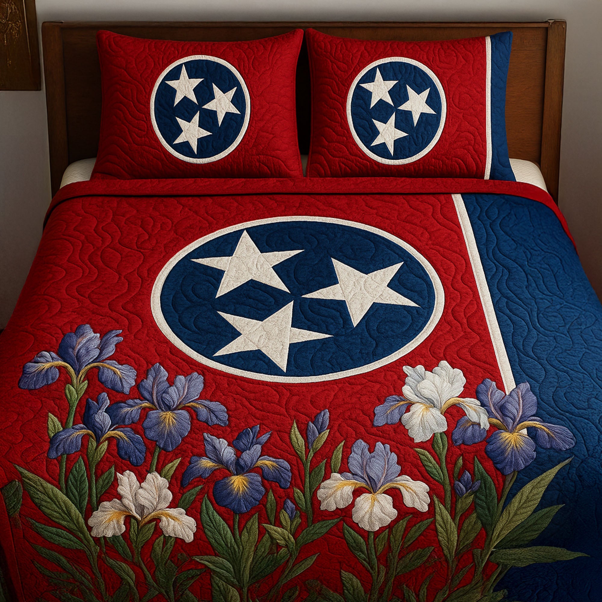 Tennessee Blossom Quilted Bedding Set Cool Bedroom Decor Unique Patriotic Gifts