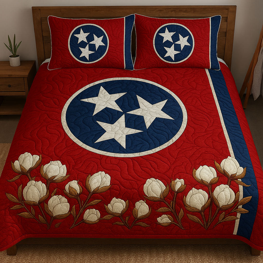 Tennessee Blossoms Quilted Bedding Set Holiday Duvet Covers Best Patriotic Gifts