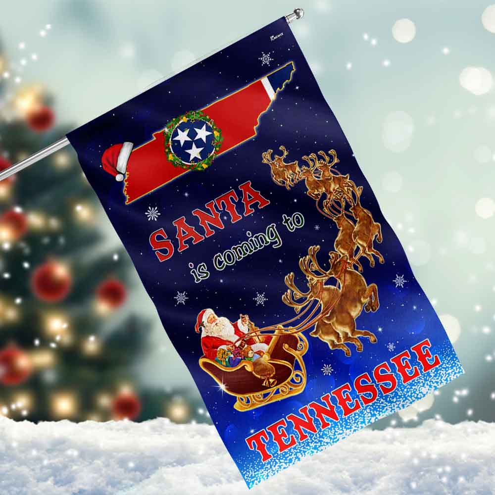 Tennessee Christmas Flag Santa Is Coming To Tennessee