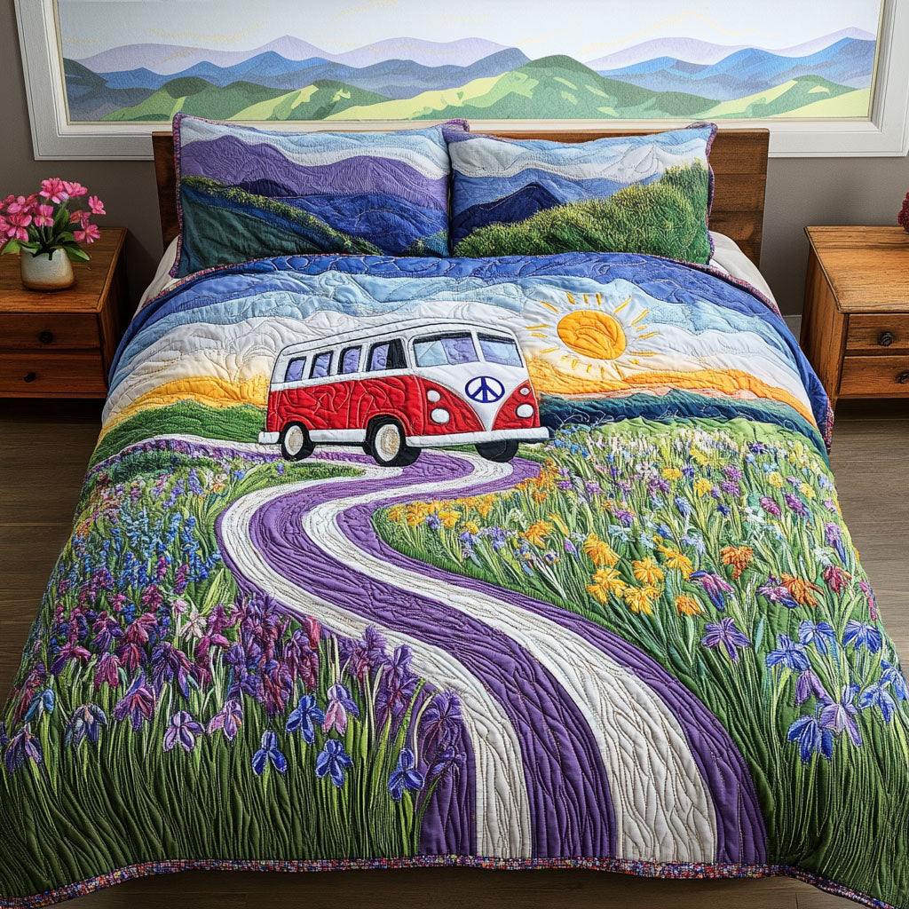 Tennessee Dream Ride Quilted Bedding Set Cute Room Decor Hippie Presents