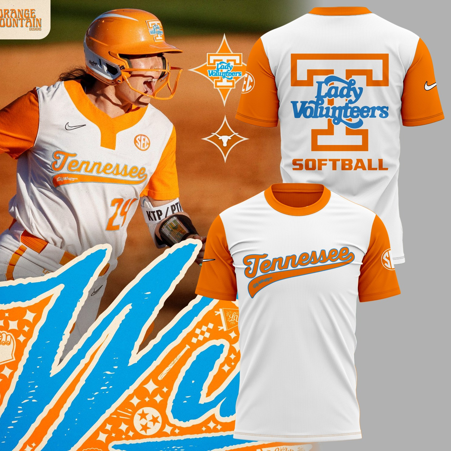 Tennessee Lady Volunteers Softball 2025 T-Shirt Tennessee Vols Fan Merch Gifts For Her