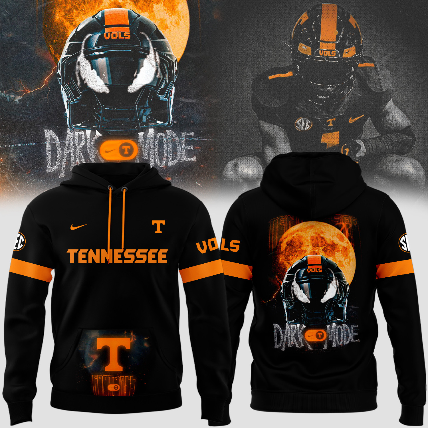 Tennessee Volunteers Dark Mode Basketball Venom Hoodie Tennessee Volunteers Apparel Gift For Fans