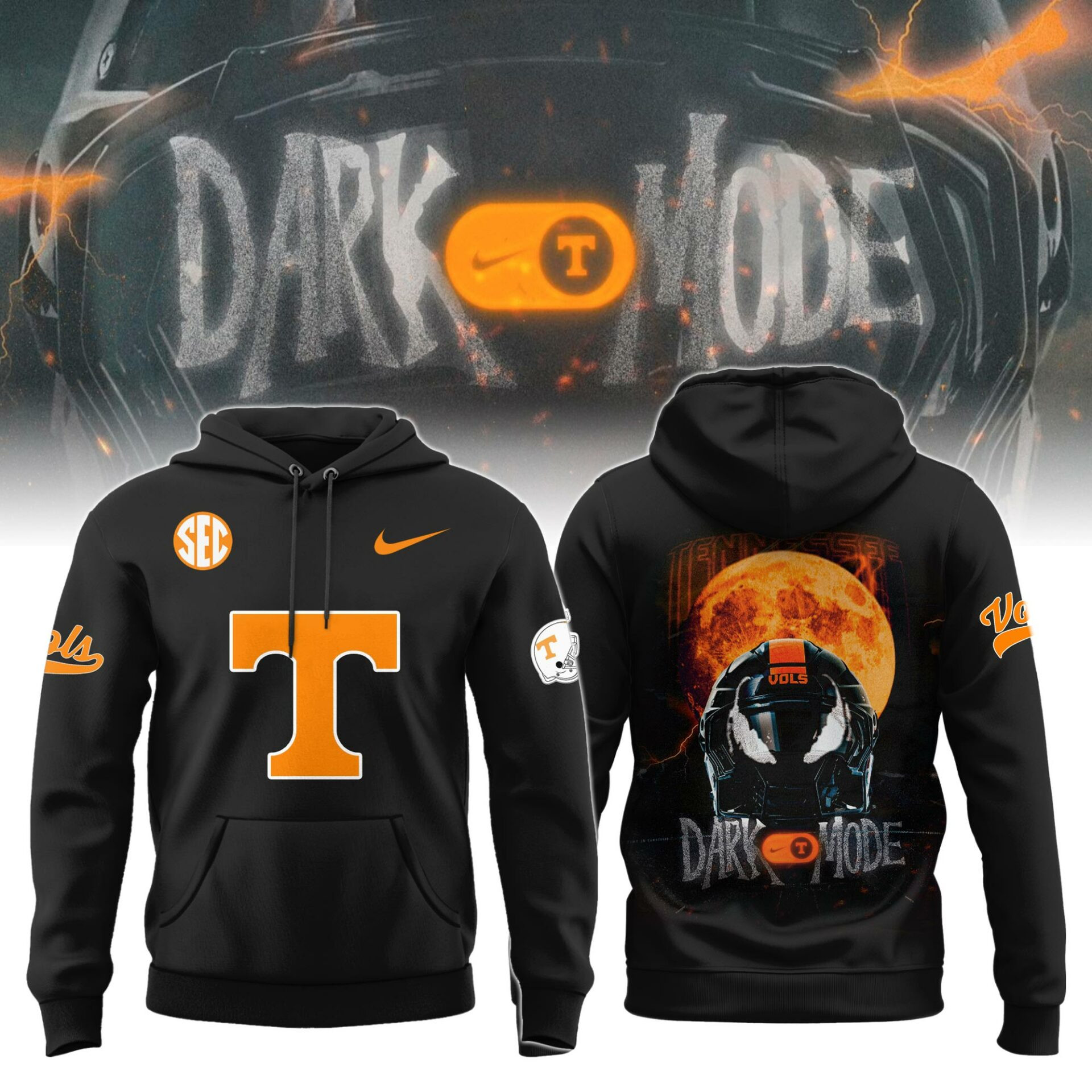 Tennessee Volunteers Dark Mode Venom Hoodie Tennessee Volunteers Merch Game Day Gear For Him