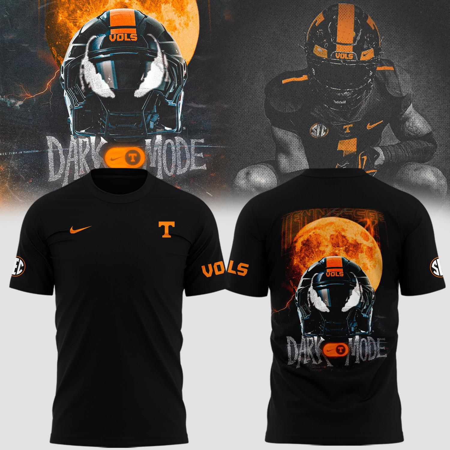 Tennessee Volunteers Dark Mode Venom T-Shirt Football Merch Best Gift For Boyfriend