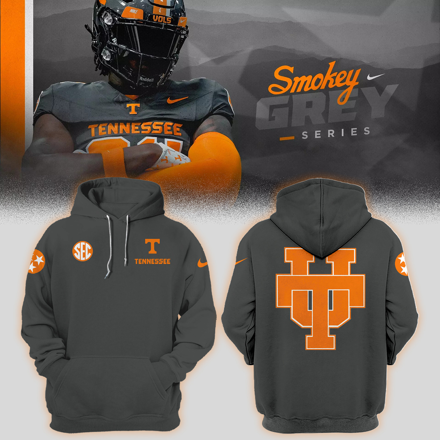 Tennessee Volunteers Football Logo Hoodie Tennessee Volunteers Apparel Best Fans Gifts