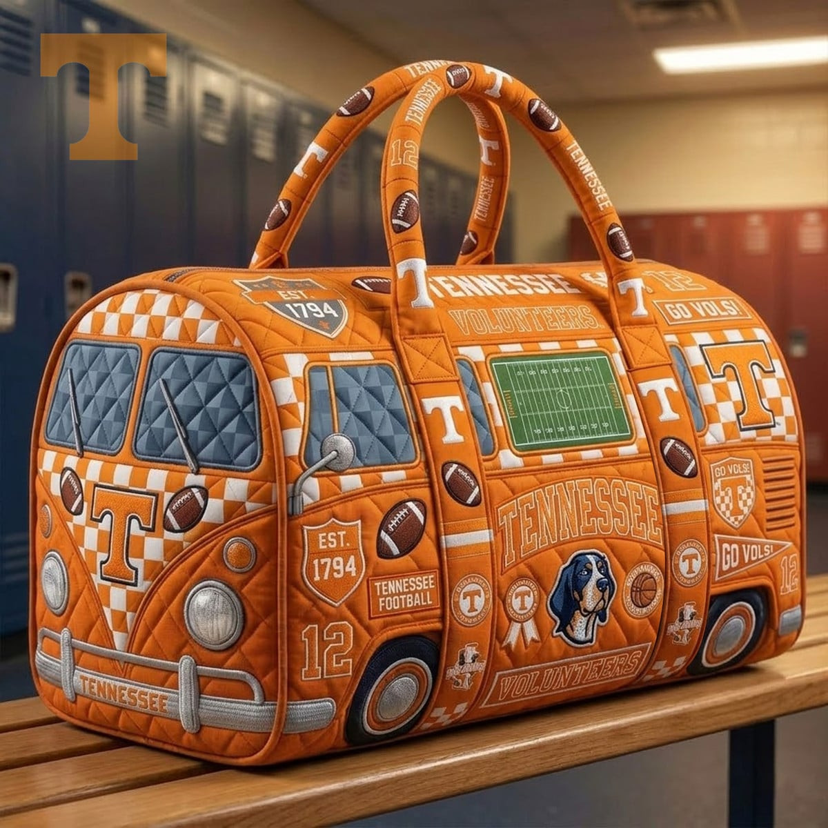 Tennessee Volunteers Football Quilted Duffle Bag Go Vols Est 1794 Fan Gear Gift For Tennessee Fans