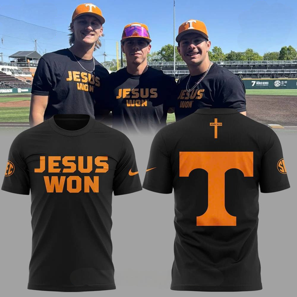 Tennessee Volunteers JESUS WON Special Edition T-shirt Football Gifts For Men