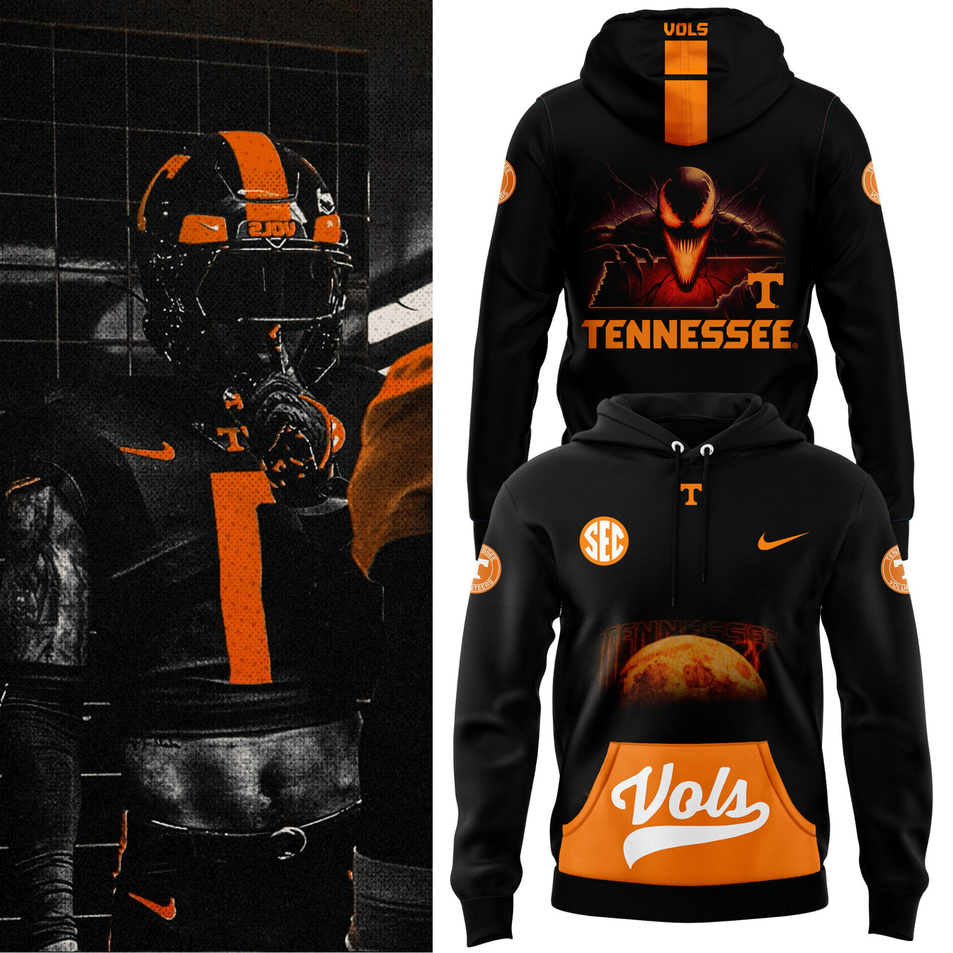 Tennessee Volunteers Venom Basketball Hoodie Game Day Clothing Tennessee Volunteers Gear