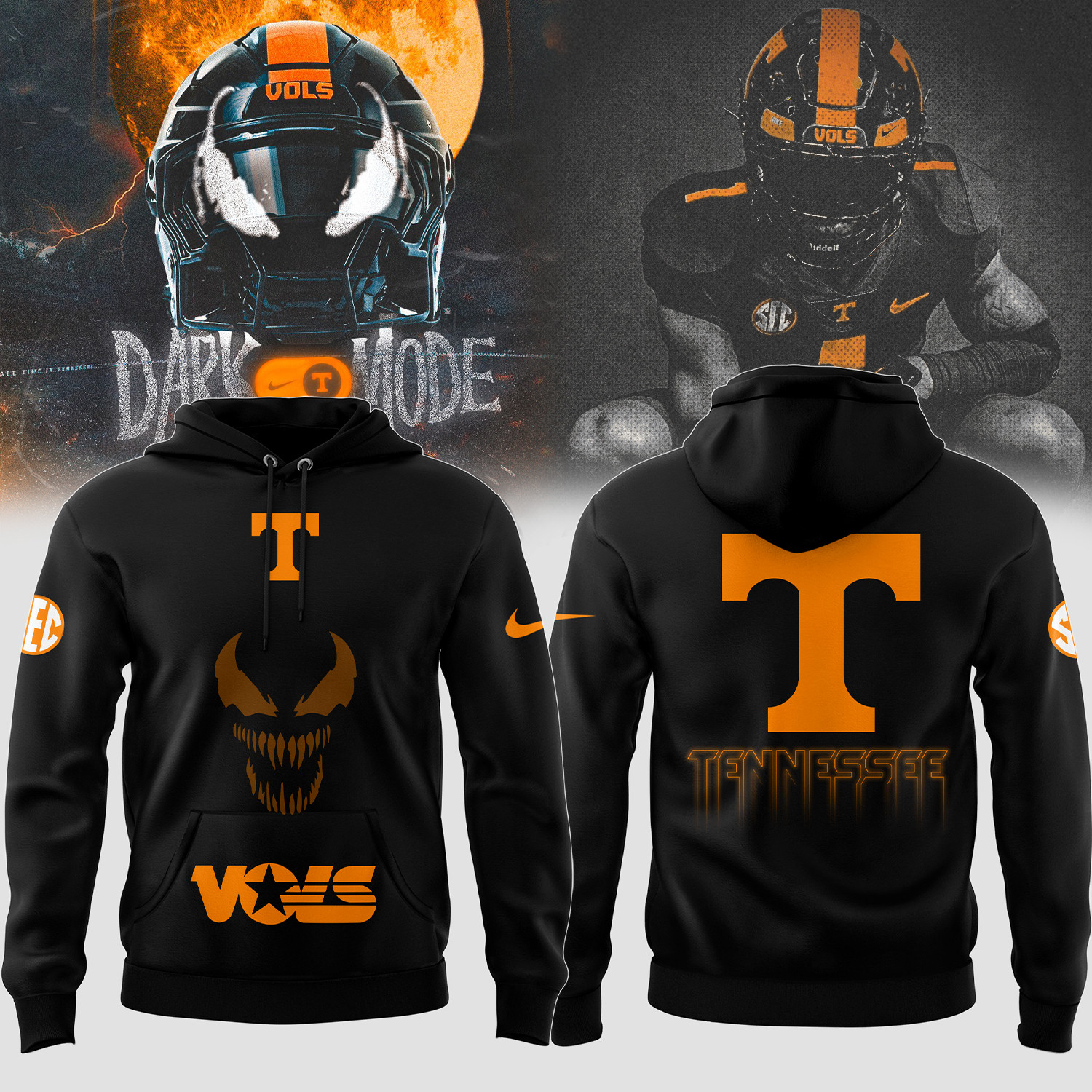 Tennessee Volunteers Vols Venom Hoodie Tennessee Football Apparel Gift For Husband