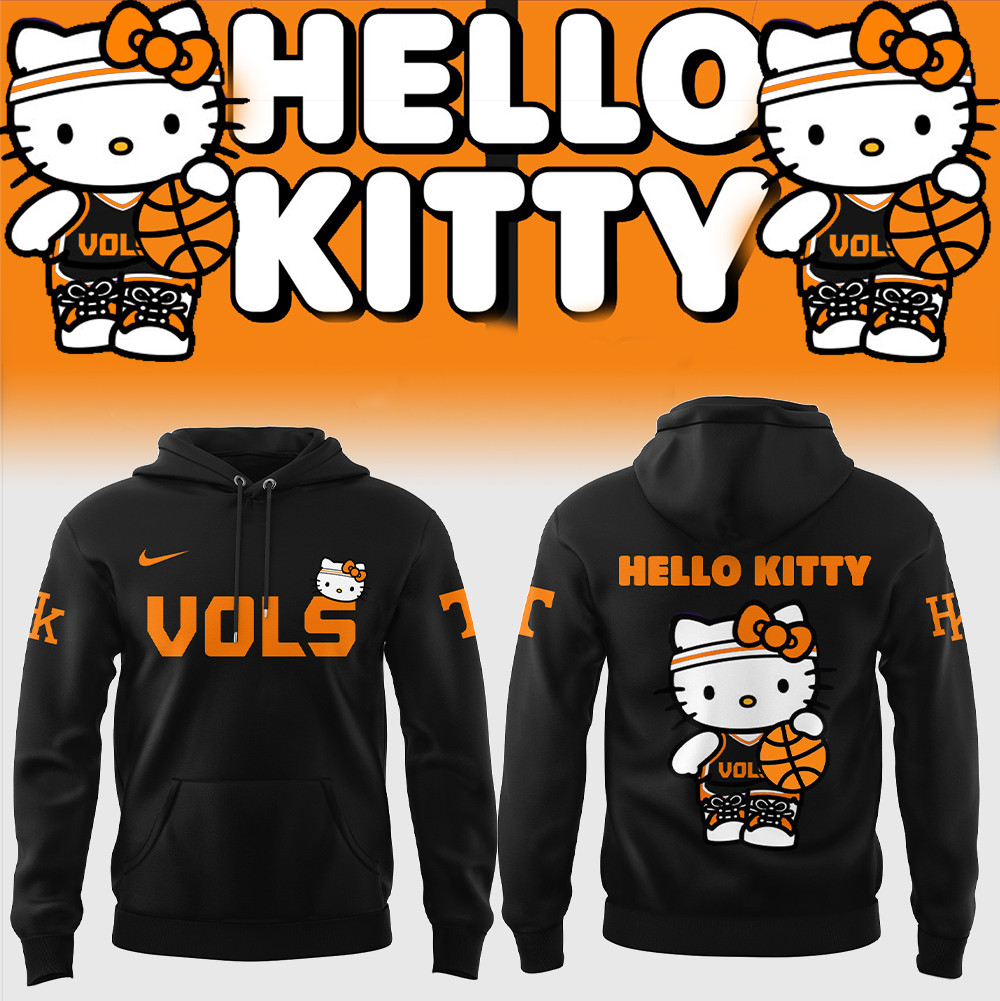 Tennessee x Hello Kitty Basketball Hoodie Tennessee Volunteers Merch Basketball Lover Gift