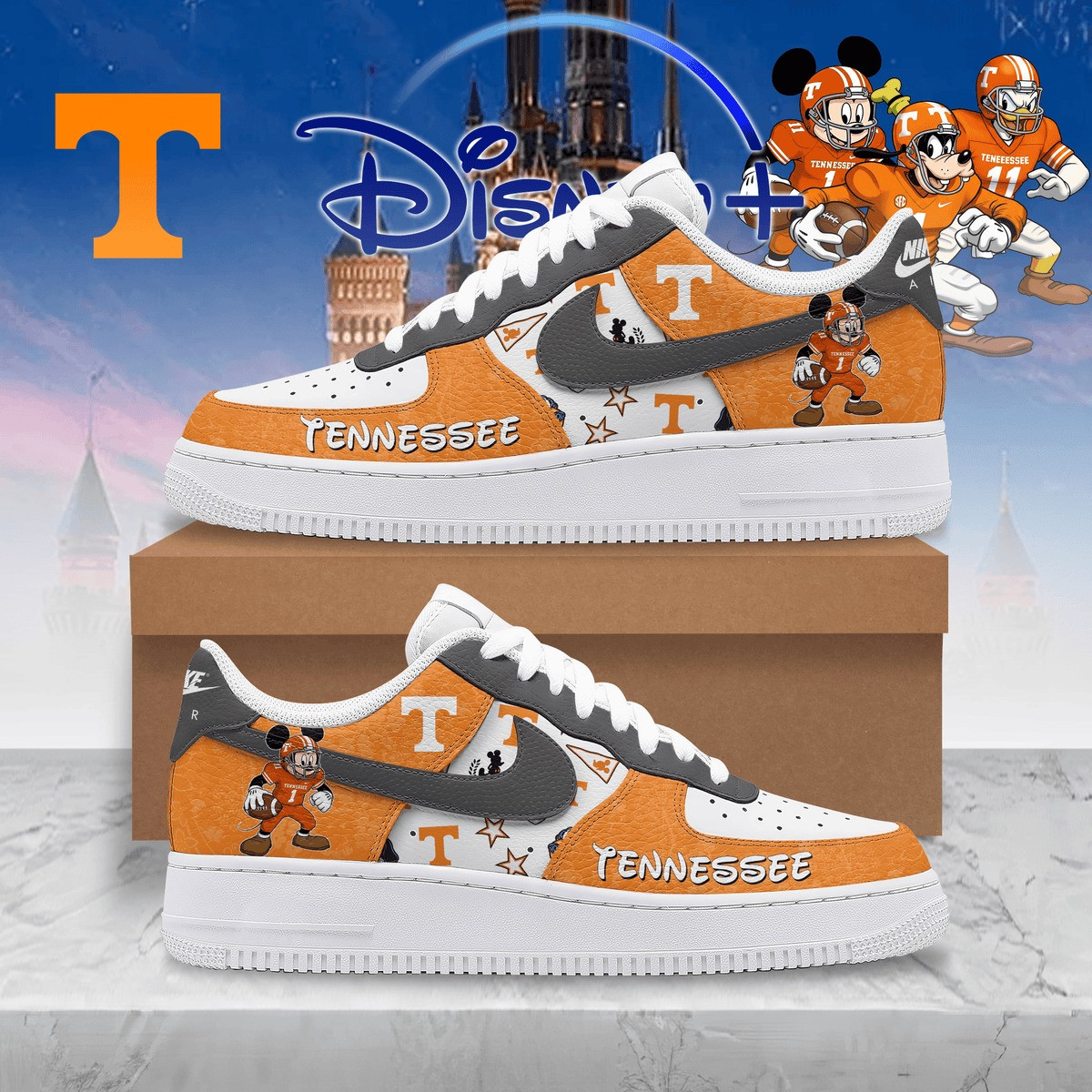 Tennessee x Mickey Disneyland AF1 Shoes For Fans Gifts For Sister In Law