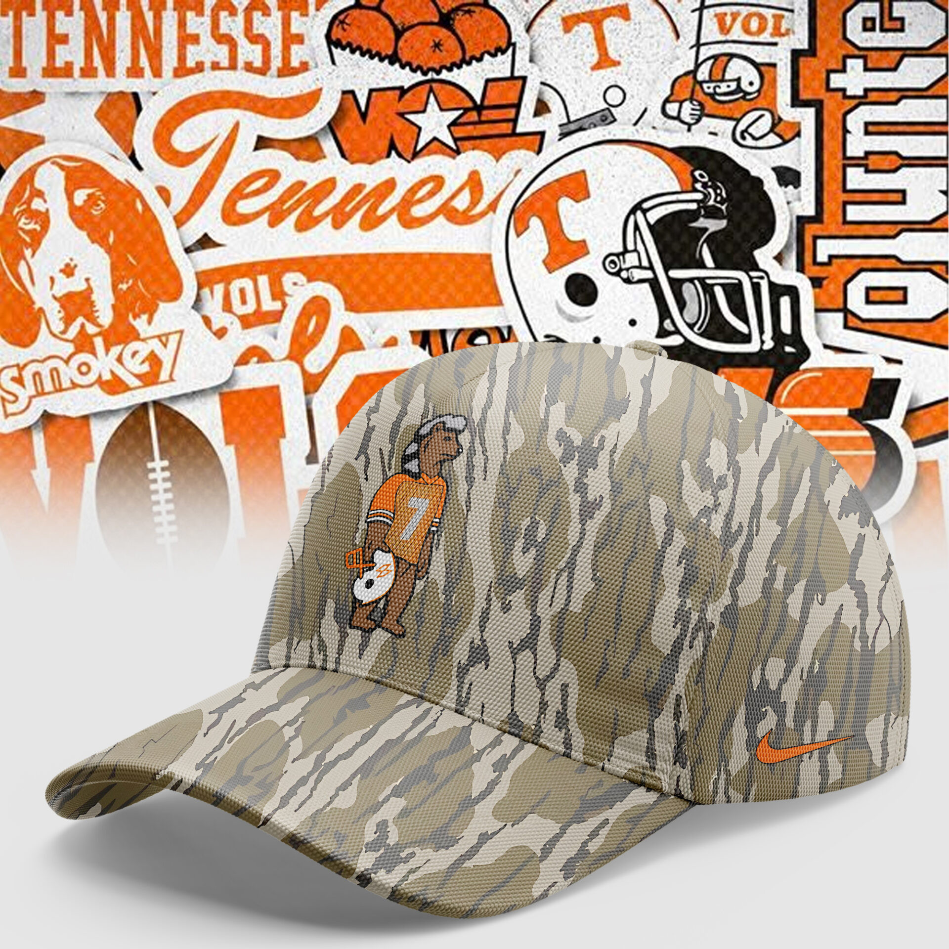 Tennessee x Morgan Wallen Camo Hat Tennessee Volunteers Merch Music Lover Gift For Him